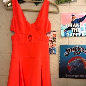 Neon cutout mini dress